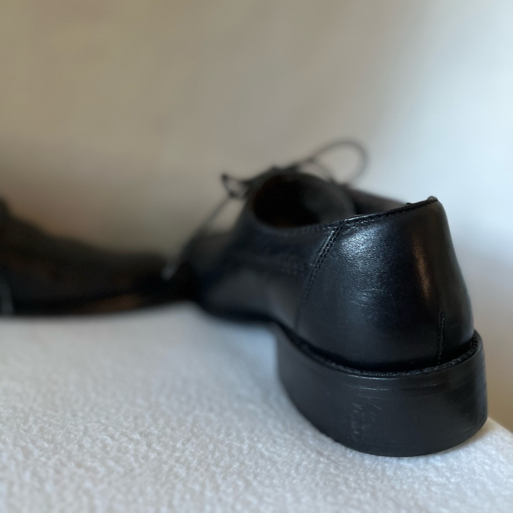 Kenneth Cole Reaction Size 11 Black Leather Lace Up Shoes - Picture 14 of 16